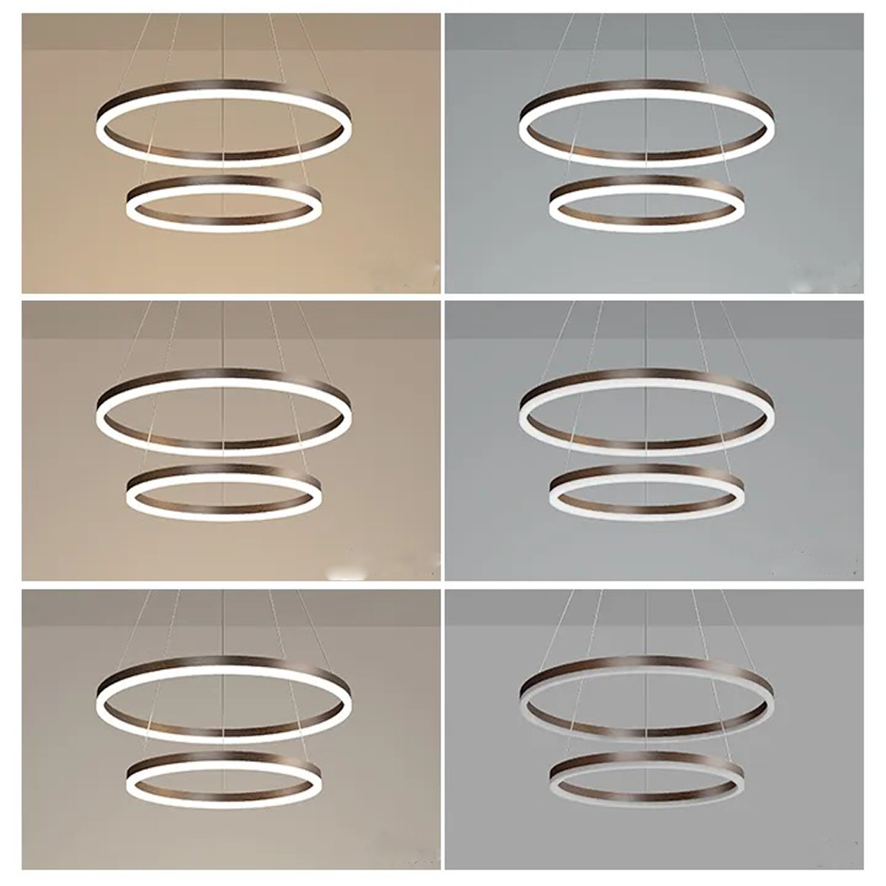 Lustra LED Modern Circular,cu telecomanda, 100W, 5000lm, maro, cu trei tipuri de lumina