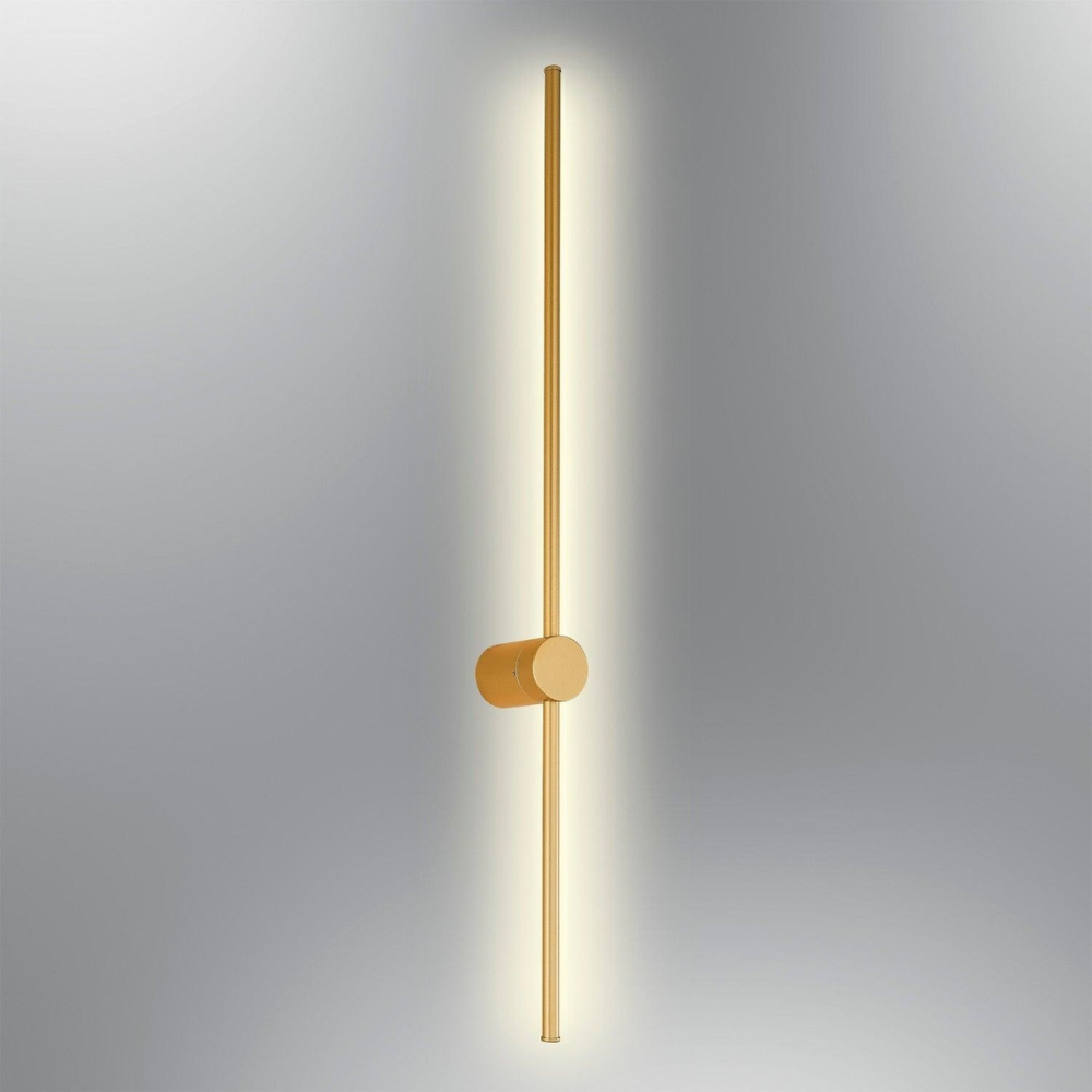 Aplica de perete cu LED, Liniar Minimalism, 100 cm, 38W, auriu, cu trei tipuri de lumina