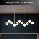 Lustra Modern Radiance, suspendata, stil minimalist,auriu, bec G9