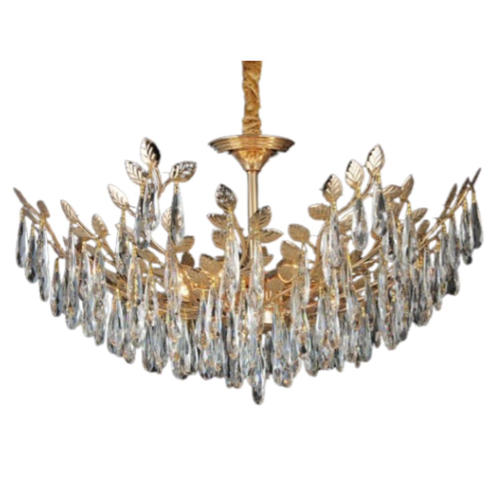 Candelabru Crystal Grace 850, iluminat modern, bec E14, auriu
