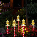 Set 5 decoratiuni luminoase solare pentru Craciun, Winter Tree, incarcare solara,40 cm