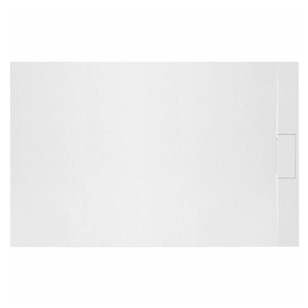 Cadita de baie Smooth Line Design, 80x80cm, din compozit, cu sifon, alb