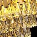 Candelabru Cristal K9 Golden Stick, dulie 9xE14, Auriu Suspendat, diametru 600mm