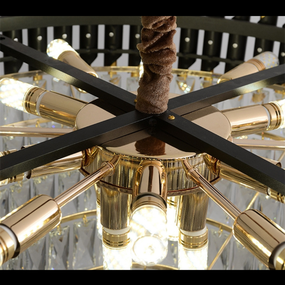 Candelabru Grandeur Glow, iluminat modern, E14, 800x300, auriu cu negru