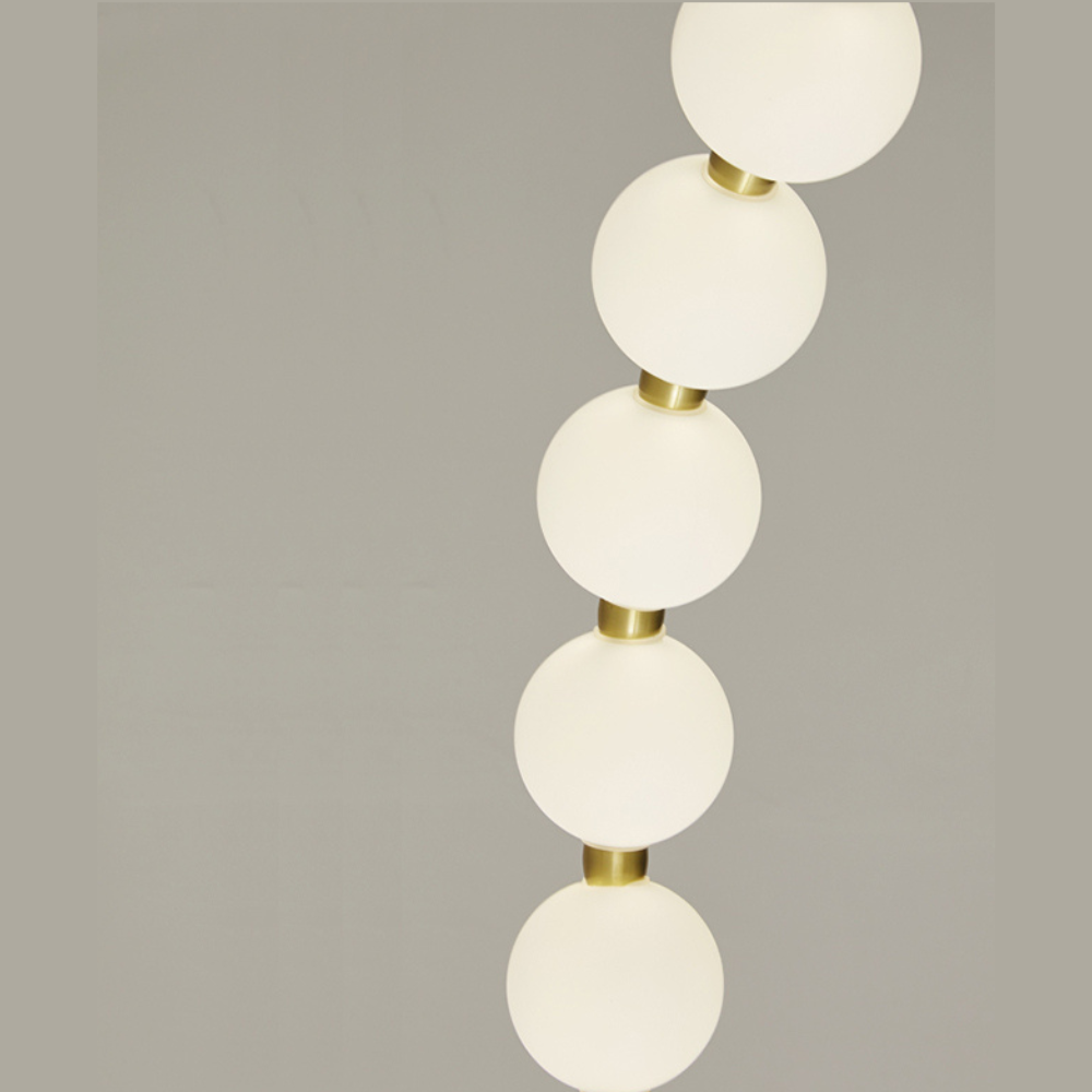 Lustra Glow Fascination, suspendata, stil minimalist, auriu cu alb, bec G9