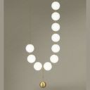 Lustra Stylish Radiance, suspendata, stil minimalist, auriu cu alb, bec G9