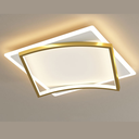 Lustra LED Asymmetric Square, cu telecomanda, 108W, auriu, cu trei tipuri de lumina, intensitate reglabila