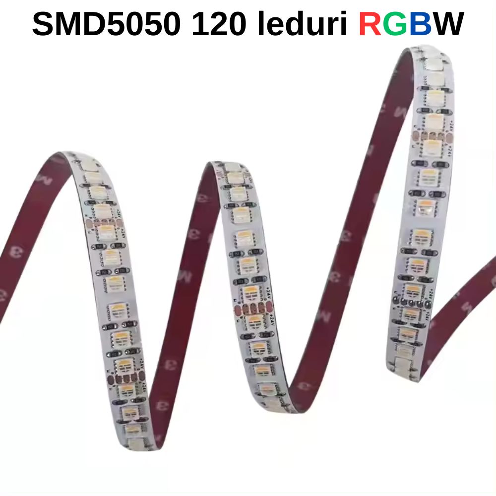 Banda Led 12V RGBW SMD5050, 120leduri, IP65, 5m