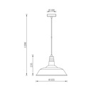 Pendul design industrial BLK P003R-1H-1xE27 max 23W