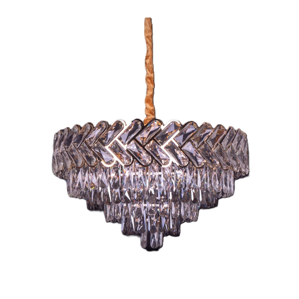 Candelabru Crystal Elegance 600, iluminat modern, E14, gri cu auriu