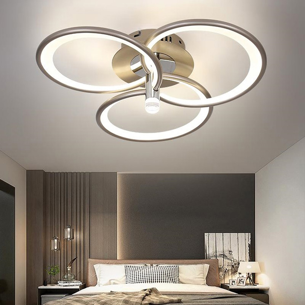Lustra LED Circle Concept 3, cu telecomanda, 86W, 8000lm, gri, cu trei tipuri de lumina