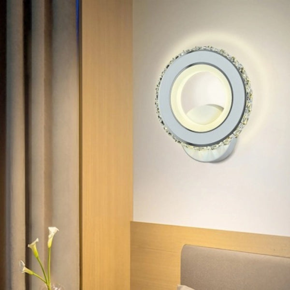 Aplica de perete cu LED, Ring Light, 18W, alb, cu 3 tipuri de lumina