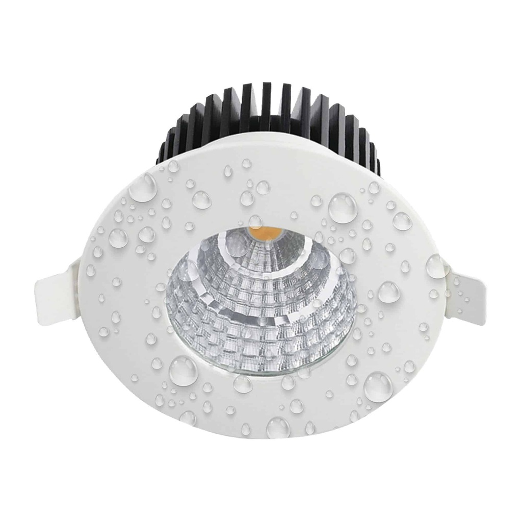 Spot LED, fix, incastrat, rotund, alb, 6W, 4200K, IP65, design modern
