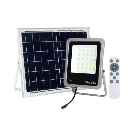 Proiector Led Cu Panou Solar 100W, Cu Telecomanda Lumina Rece,Gri Ip65