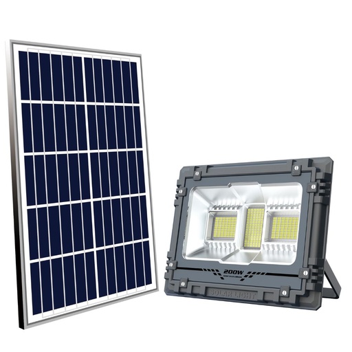 [LOG-YYK-S-200] Proiector Solar Led 200W, Iluminat Perimetral, cu Panou Solar 5V 25W, Acumulator 18000mA, Led SMD5050 222 buc