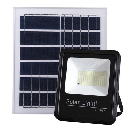 [LOG-DBS-200] Proiector Solar Led 150W, Iluminat Perimeral, cu Panou Solar 6V 15W, Acumulator 15000mA, si Telecomanda, Negru