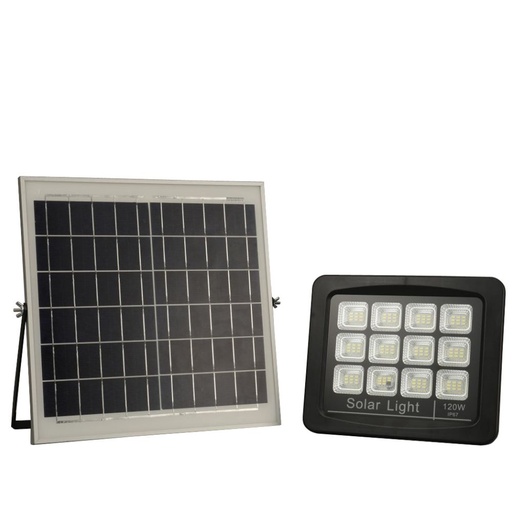 [LOG-MTX-120W] Proiector Solar Led 120W, Iluminat Perimeral, cu Panou Solar 5V 15W, Acumulator 10000mA, Led SMD5730 107 buc