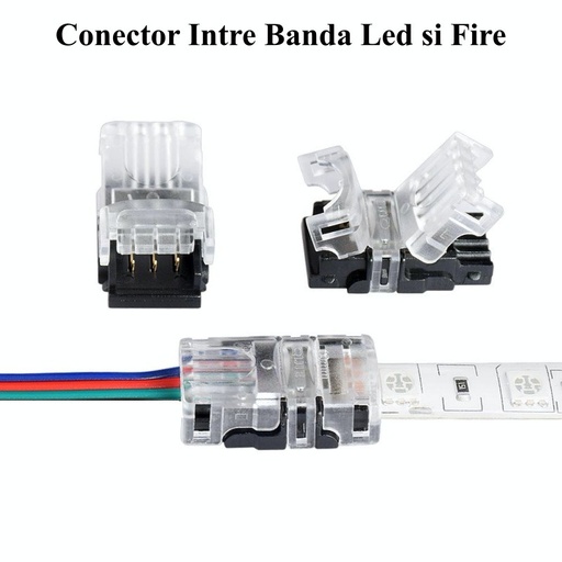 [ ALX-18E003] Conector banda led normala si RGB 10mm 3 pini 3 fire