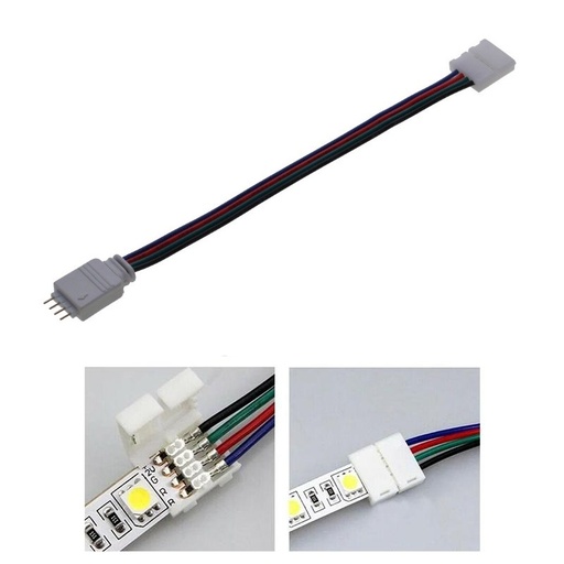 [ALX-18E010] Conector banda led RGB cu 4 fier de 15 cm si pini conectare