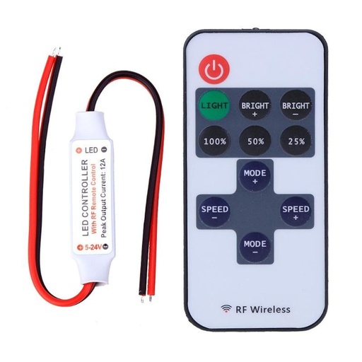 [ALX-18A016] Controler banda led monocolor cu telecomanda RF wireless 11 taste