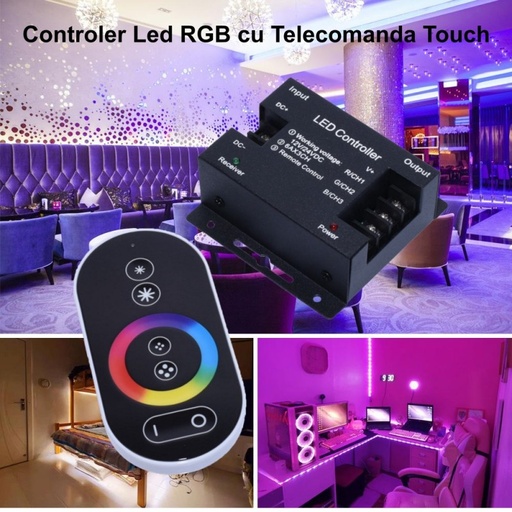 [ALX-18A095] Dimmer banda led RGB cvu touch 12-24V cu telecomanda