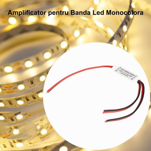 [ALX-18A096] Mini amplificator banda led monocolor pentru 2 benzi simultan