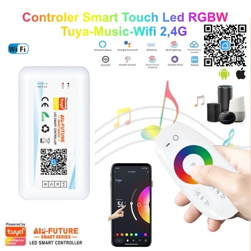 [ALX-18A128] Controller banda led RGBW, Smart Touch Tuya Music WIFI 2,4G
