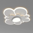 Lustra LED Abstract Flower, cu telecomanda, 150W, 6000lm, alb, cu trei tipuri de lumina