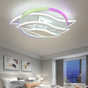 Lustra LED Smart Modern, cu telecomanda, 102W, 5000lm, alb, cu trei tipuri de lumina
