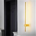 Aplica de perete cu LED, Liniar Minimalism, 100 cm, 38W, auriu, cu trei tipuri de lumina