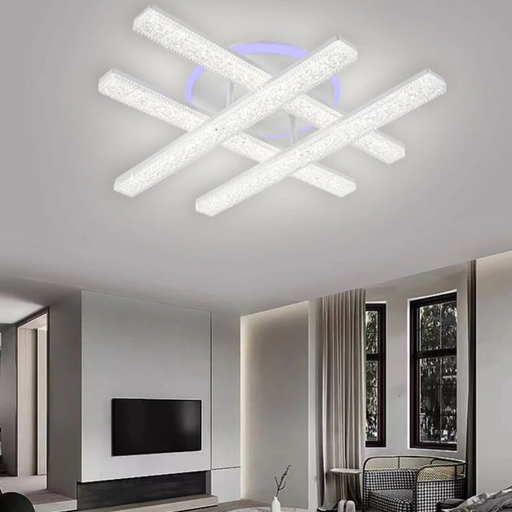 [SOU-6035/4C] Lustra LED Silver Lines, cu telecomanda, 132W, argintiu, cu trei tipuri de lumina