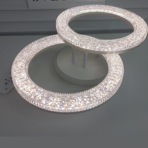 [SOU-6037/2] Lustra LED Circle Dazzle, cu telecomanda, 72W, argintiu, cu trei tipuri de lumina
