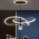 Lustra LED Twisting Light, suspendata, 102W, negru, cu trei tipuri de lumina
