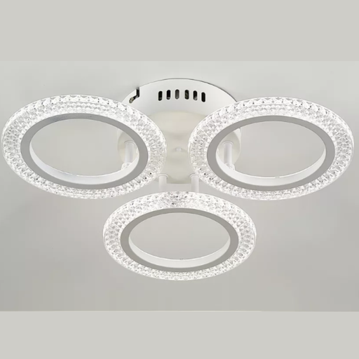 [SOU-6037/3] Lustra LED Rings Glow, cu telecomanda, 42W, alb, cu trei tipuri de lumina