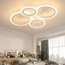 Lustra LED Concept Circles, cu telecomanda,176W, crom, cu trei tipuri de lumina