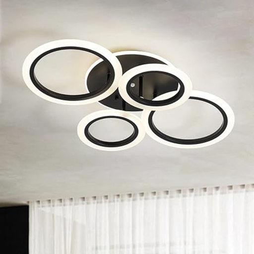 [SOU-6047/2+2CBKRGB] Lustra LED Concept Circles, cu telecomanda, 176W, negru, cu trei tipuri de lumina