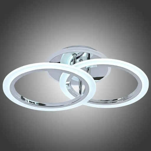[SOU-6090/2CCROMRGB] Lustra LED Rings Design, cu telecomanda, 33W, crom, cu trei tipuri de lumina
