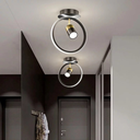 Lustra LED Ring Spotlight, 25W, negru cu auriu, cu trei tipuri de lumina