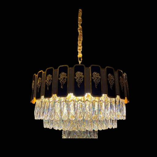 [CR-6902-800] Candelabru Crystal Radiance 800, iluminat modern, E14, negru cu auriu
