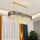 Candelabru Crystal Elegance, iluminat modern, E14, 800x300, gri cu auriu